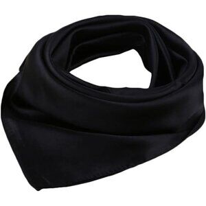 Silk satin square scarf women solid neck head hair wrap bandana 23 inch
